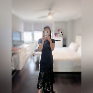 Banana Republic Lace Trumpet Midi Dress